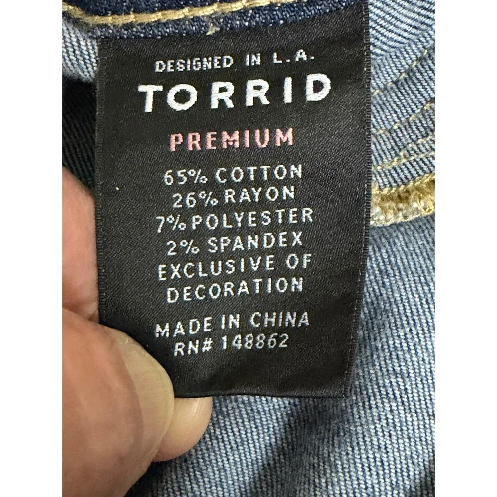 Torrid Premium Jeggings‎ Jeans Women's 16R Blue Distressed High Rise Denim